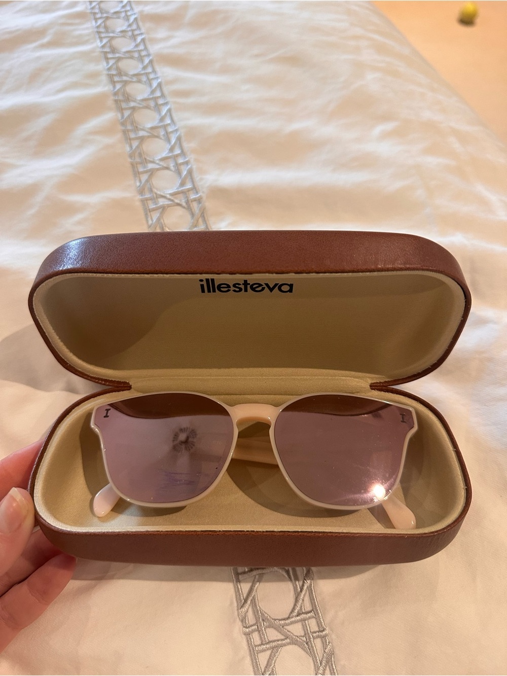 Illesteva Pale Pink Mirrored Sunglasses